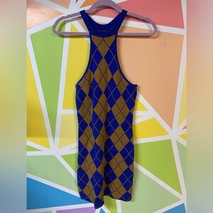 Urban Outfitters Blue and Brown Knit dress- women’s xs